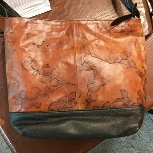 Leaf leather crossbody